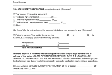 10-Day Eviction Notice to Quit Template