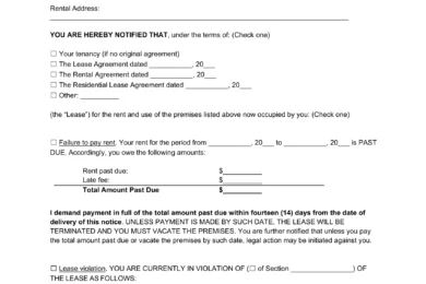 14 Day Eviction Notice Template