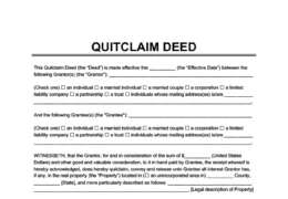 quitclaim deed