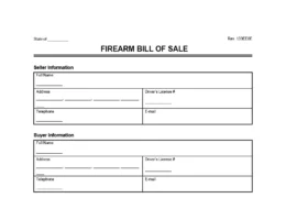 Firearm Bill of Sale Form Example