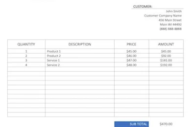construction invoice template sample