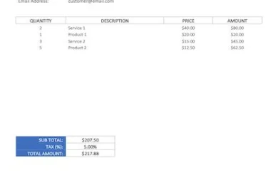 construction invoice template sample image
