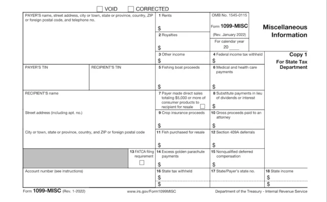 2023 1099-MISC Form template