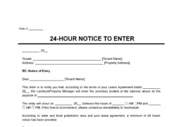 24-Hour Notice to Enter Form