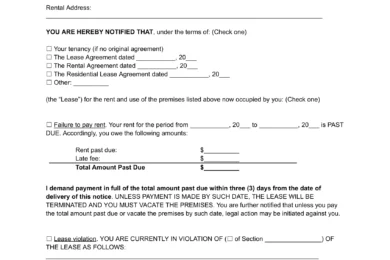 3-Day Eviction Notice to Quit Template