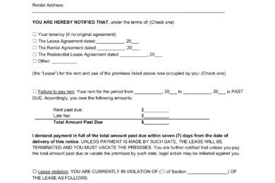 7-Day Eviction Notice to Quit Template