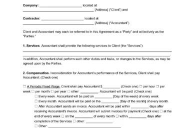 Accounting Consultant Agreement