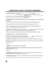 Advertising Agency Retainer Agreement