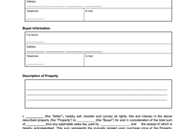 Alabama Bill of Sale Template