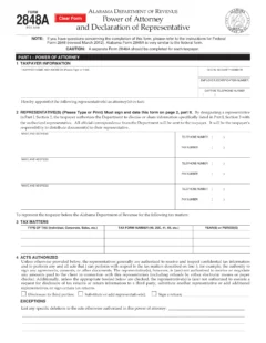 Alabama Tax Power of Attorney Form 2848A