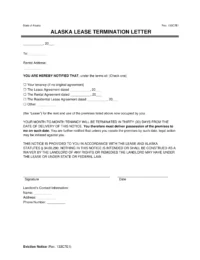 Alaska Lease Termination Letter Template