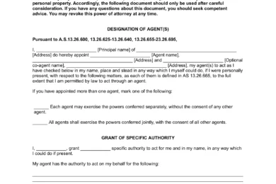 Alaska Limited Power of Attorney Form