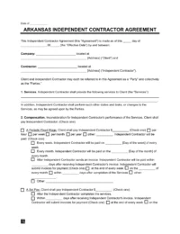 Arkansas Independent Contractor Agreement Template