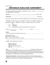 Arkansas Sublease Agreement Template