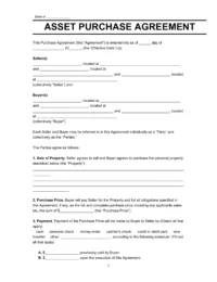 Asset Purchase Agreement Template