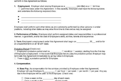 At-Will Employment Agreement Template