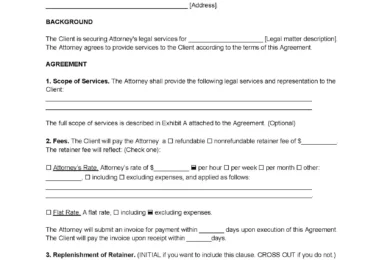 Attorney Retainer Agreement Template