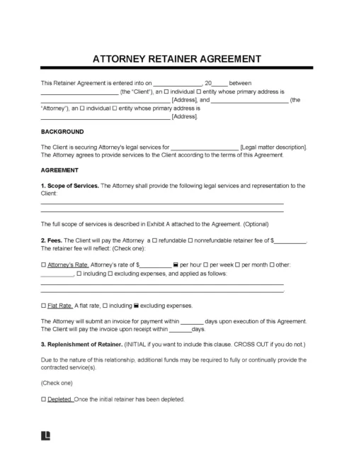 Attorney Retainer Agreement Template