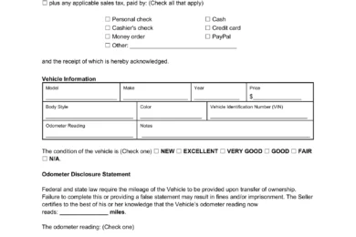 bicycle bill of sale