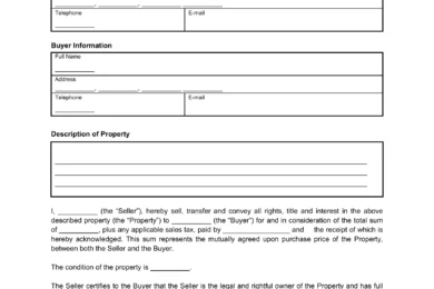 bill of sale form