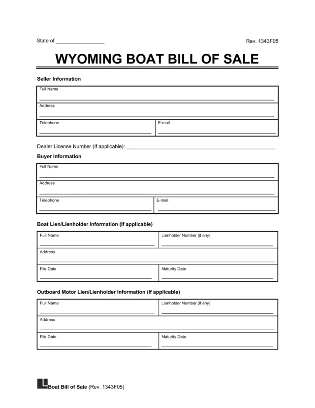 Boat Bill of Sale Wyoming screenshot