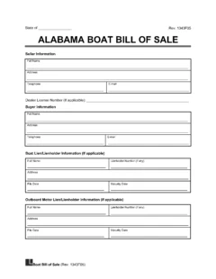 Alabama Boat Bill of Sale Template