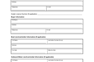 Colorado boat bill of sale template