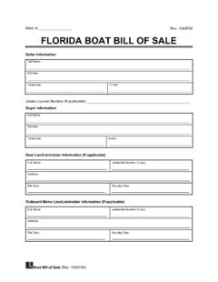 Florida Boat Bill of Sale Template