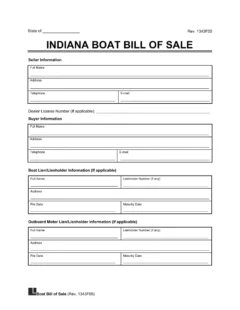 Indiana boat bill of sale template