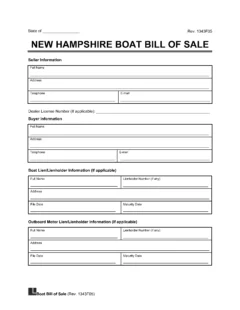 New Hampshire Boat Bill of Sale Template