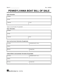 Pennsylvania Boat Bill of Sale template