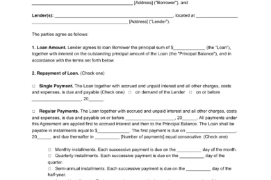 Business Loan Agreement Template