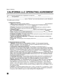 California LLC Operating Agreement Template
