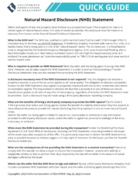 California Natural Hazard Disclosure Statement