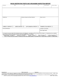 California Wood Destroying Pests and Organisms Inspection Report
