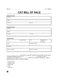 cat bill of sale