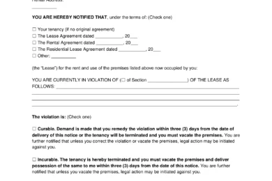 Colorado 3-Day Notice to Quit for Non-Compliance