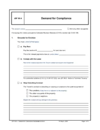 Colorado Demand for Compliance JDF 99A