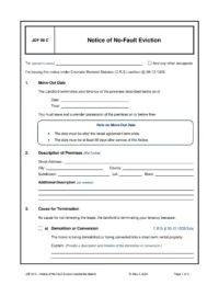 Colorado Notice of No Fault Eviction JDF 99C