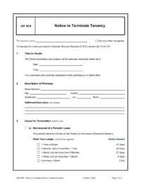 Colorado Notice to Terminate Tenancy JDF 99B