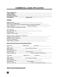 Commercial Lease Application Form