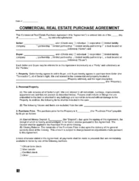 Commercial Real Estate Purchase Agreement Form