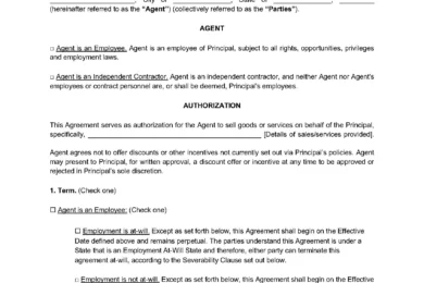 Commission Agreement Template