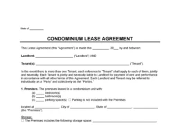 Condominium Lease Agreement Template