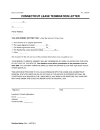 Connecticut Lease Termination Letter Template
