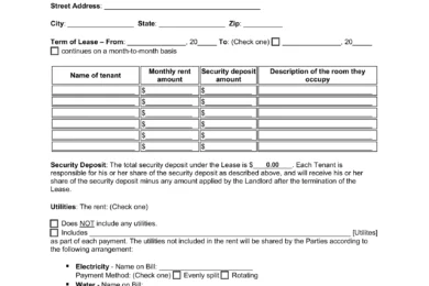 Connecticut Room Rental Agreement