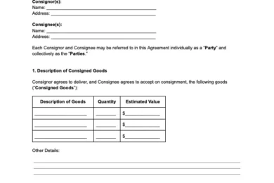 Use a consignment agreement to sell goods through another business while keeping ownership.