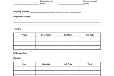 Construction Quote Template