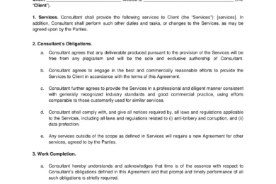 Consulting Agreement Template