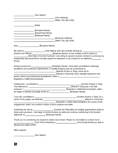 Continue Working Letter of Intent